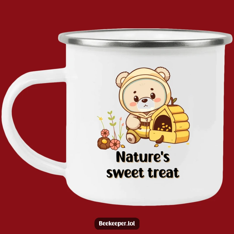 Funny Bear Beekeeper Camping Mug: Adventure Fuel for the Curious!
