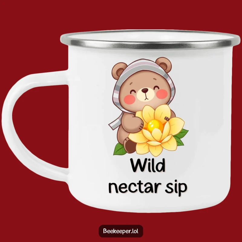 Funny Bear Beekeeper Camping Mug: Cheerful Adventures for Nectar Lovers