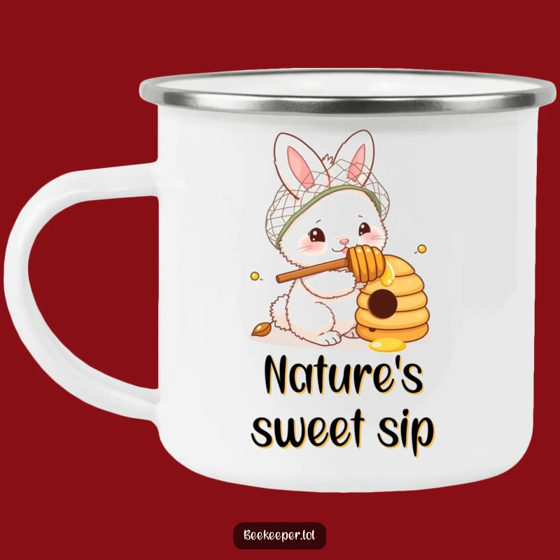 Funny Bunny Beekeeper Camping Mug: Sweet Adventures for Curious Explorers
