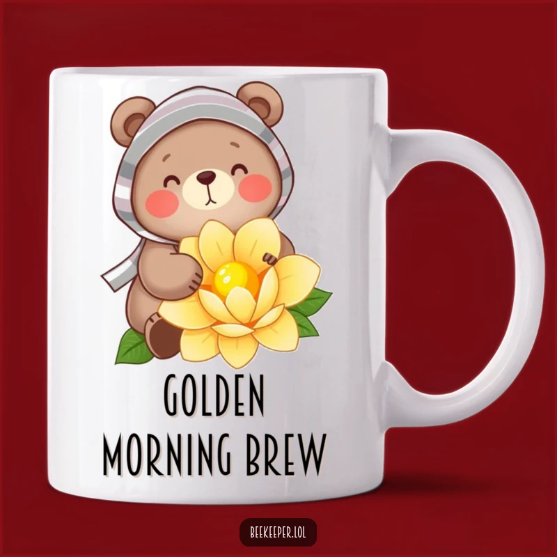 Funny Bear Beekeeper Mug: Cheerful Nectar Gathering Gift for Bear Lovers
