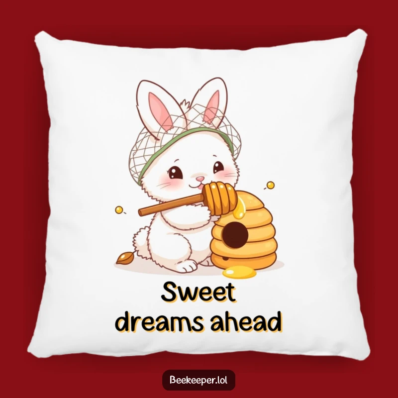 Funny Bunny Beekeeper Pillow: Cozy Comfort Meets Curious Exploration