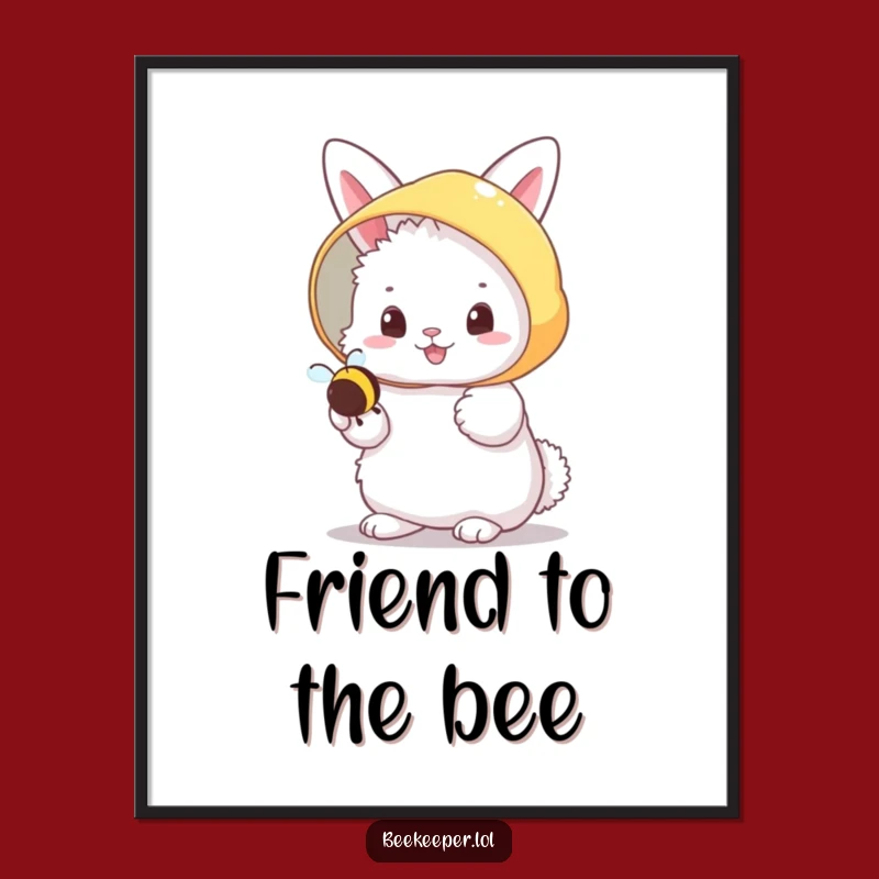 Funny Bunny Beekeeper Digital Print: Instant Sweetness for Your Walls!