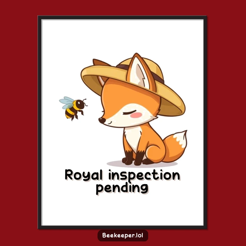 Funny Fox Bee Digital Art: Witty Wildlife Art Download for a Smile