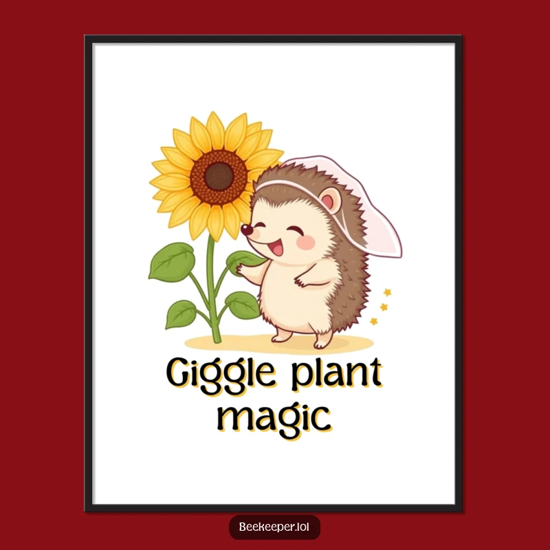 Funny Hedgehog Dancing Digital Art: Whimsical Pollen Art Download