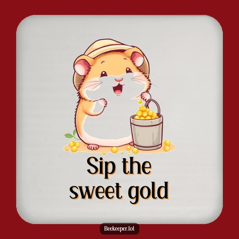Funny Hamster Beekeeper Coasters: Protect Surfaces with Busy Charm!