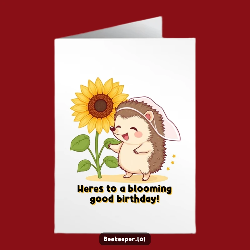 Free Printable Hedgehog Birthday Card: Giggling Pollen Dance Funny Downloadable Gift