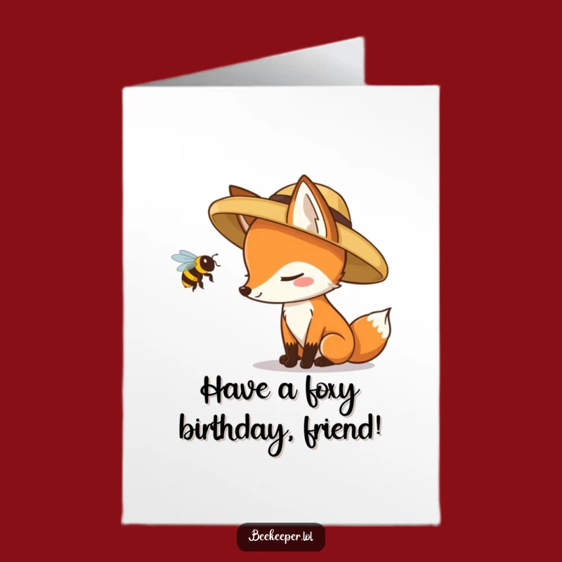 Free Printable Fox Birthday Card: Witty Queen Bee Inspection Funny Downloadable Gift