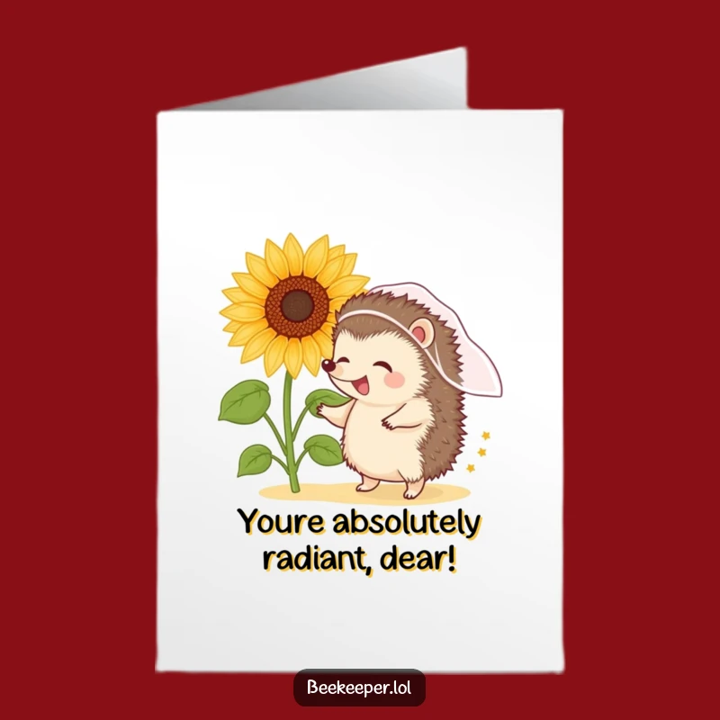 Free Printable Hedgehog Congrats Card: Pollen-Filled Success Funny Downloadable Gift