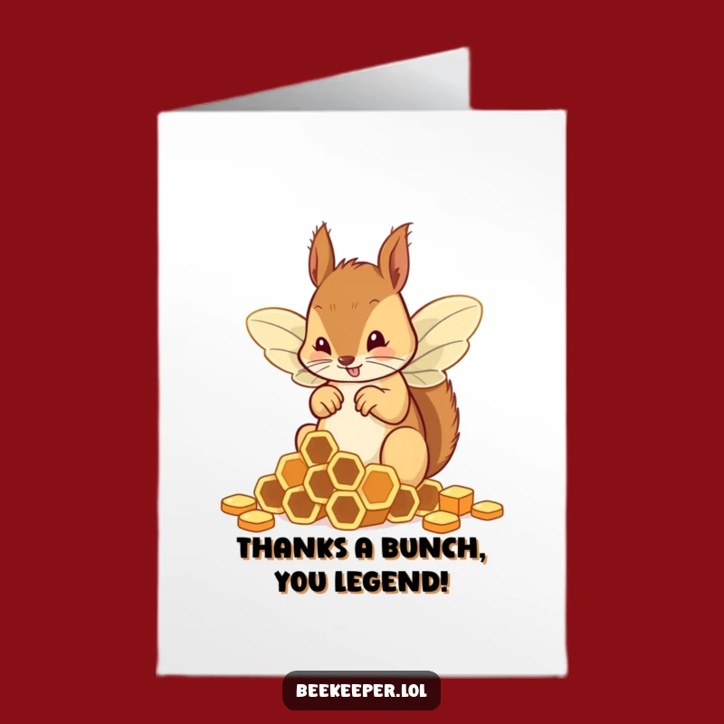 Funny Free Printable Squirrel Thank You Card: Bee-utiful Appreciation Downloadable Gift