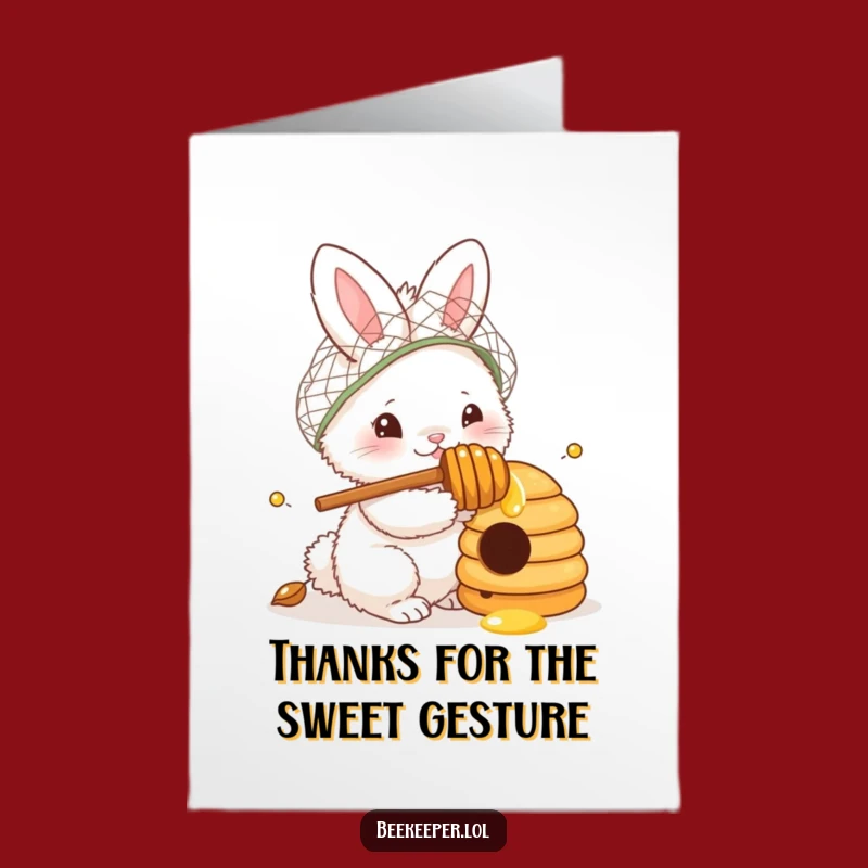 Free Printable Bunny Bee Card - Thanks for the Sweetness!