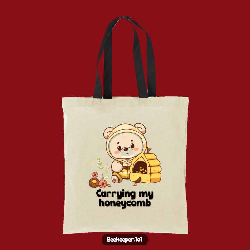 Funny Bear Beekeeper Tote Bag: Carry Your Discoveries with Humor!