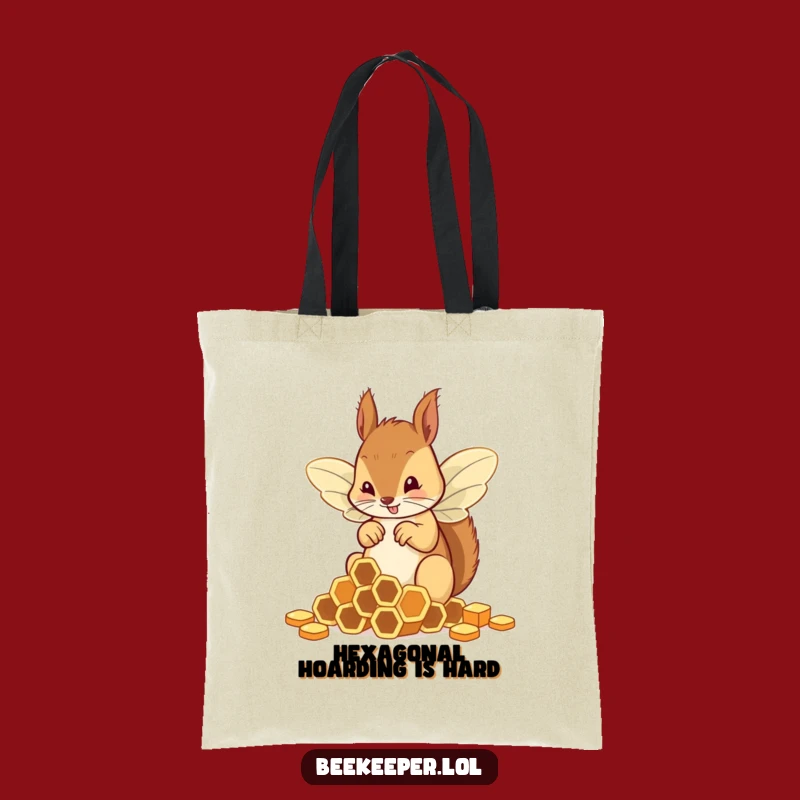 Funny Squirrel Bee Tote Bag: Carry Your Laughs & Honeycombs Hilariously